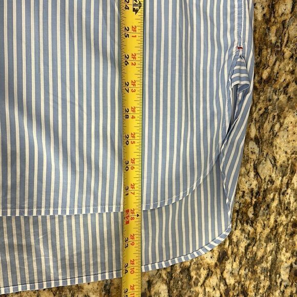 Pure DKNY Striped White And Blue Hi-Low Hem Button Up Tunic Top Size M - Picture 9 of 9